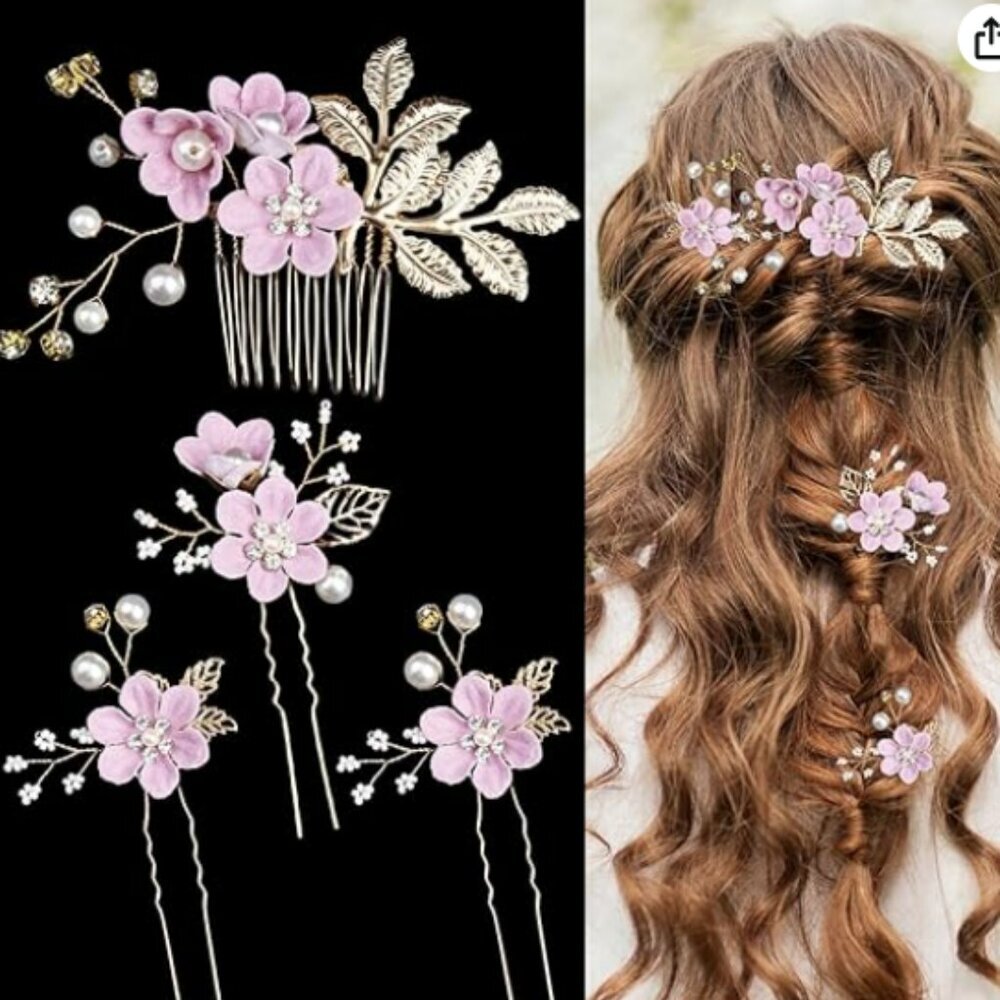 THREE Different Vintage Styles of Hairp. Each set 5 Pcs Bride Hair Pins